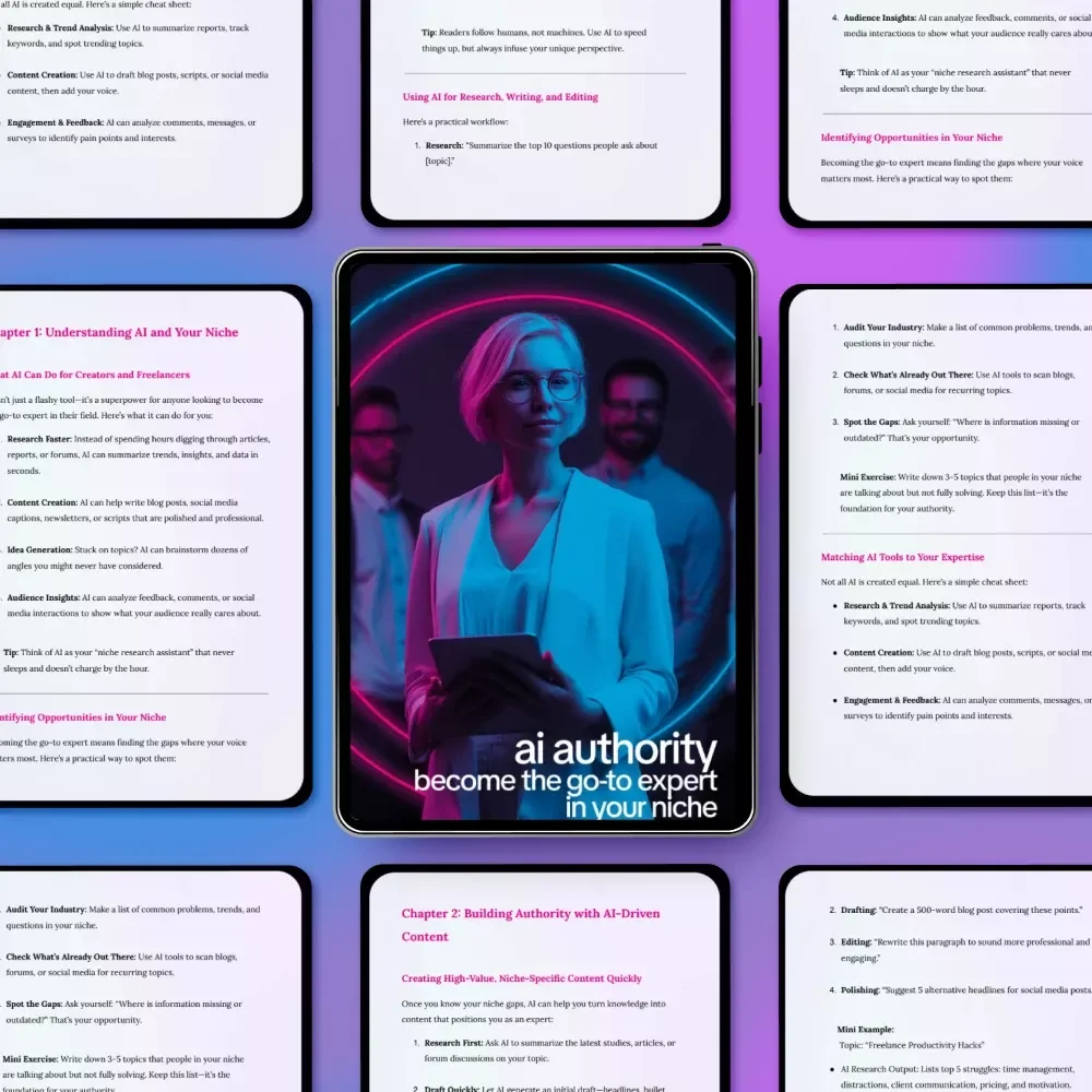 AI Authority: Become the Go-To Expert in Your Niche – High-Impact AI Strategies to Grow Your Influence, Build Credibility & Use AI to Become the Go-To Expert in Your Niche (Digital eBook)