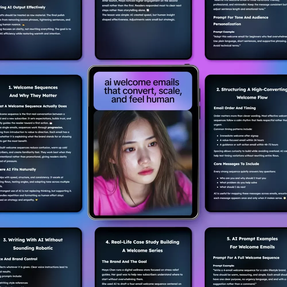 AI Welcome Emails That Convert, Scale, And Feel Human | eBook Guide for ai for writing email welcome sequences, High-Converting Welcome Series, Email Automation Copy