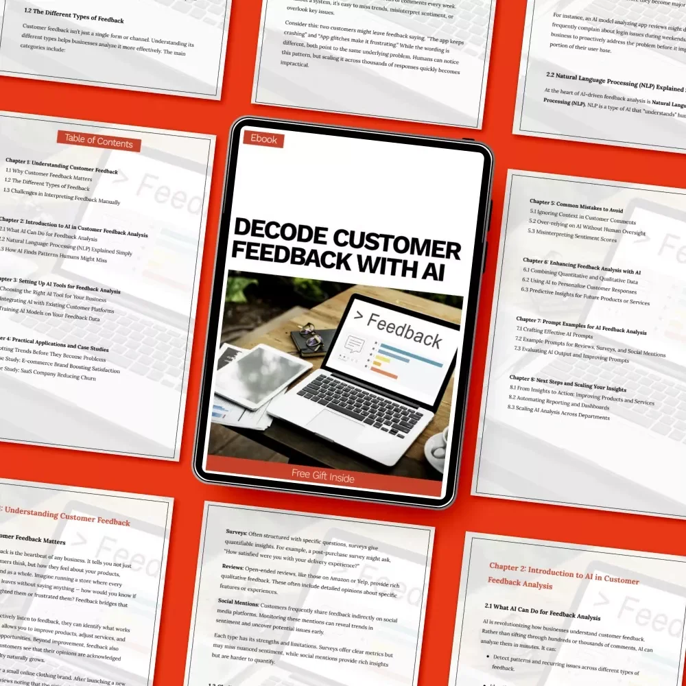 Decode Customer Feedback with AI | Practical Ebook Guide for ai for analyzing customer feedback, NLP Insights & Smarter Business Decisions