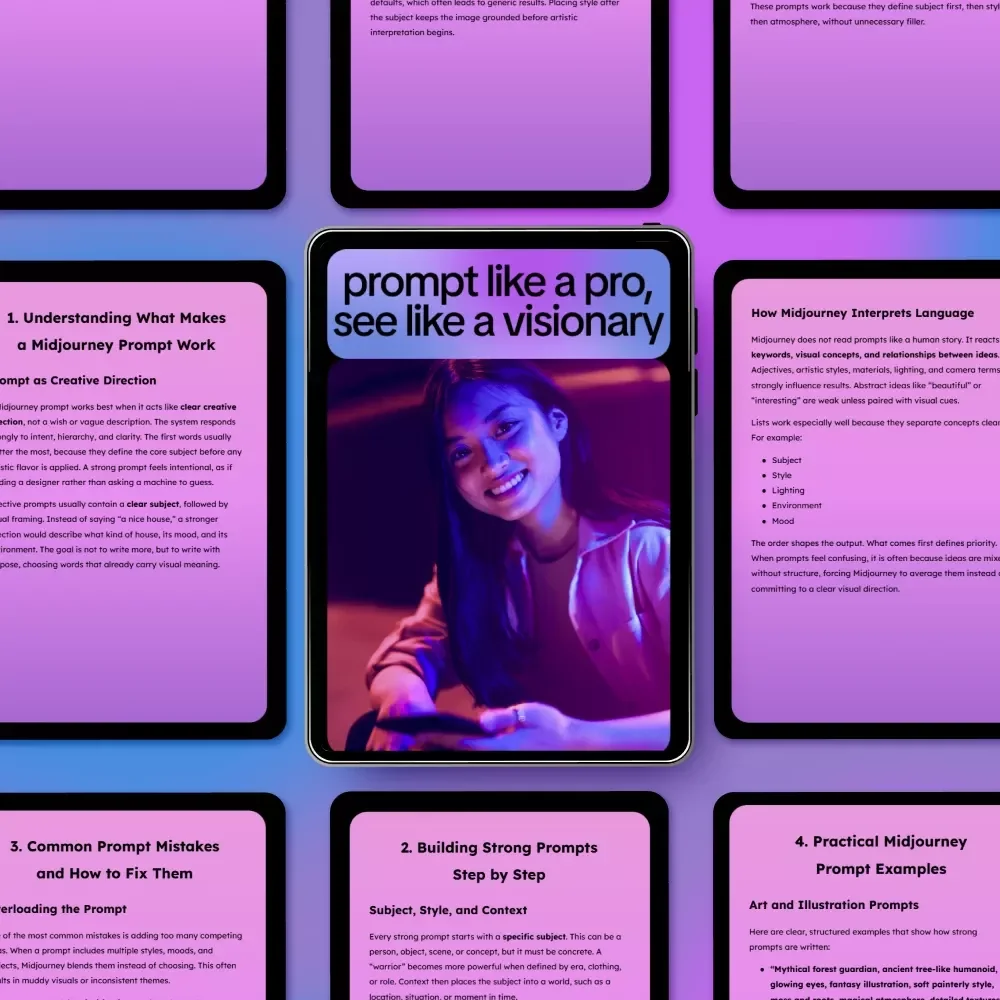 Prompt Like a Pro, See Like a Visionary – Midjourney Prompt Guide for Creators | Learn how to write a good midjourney prompt