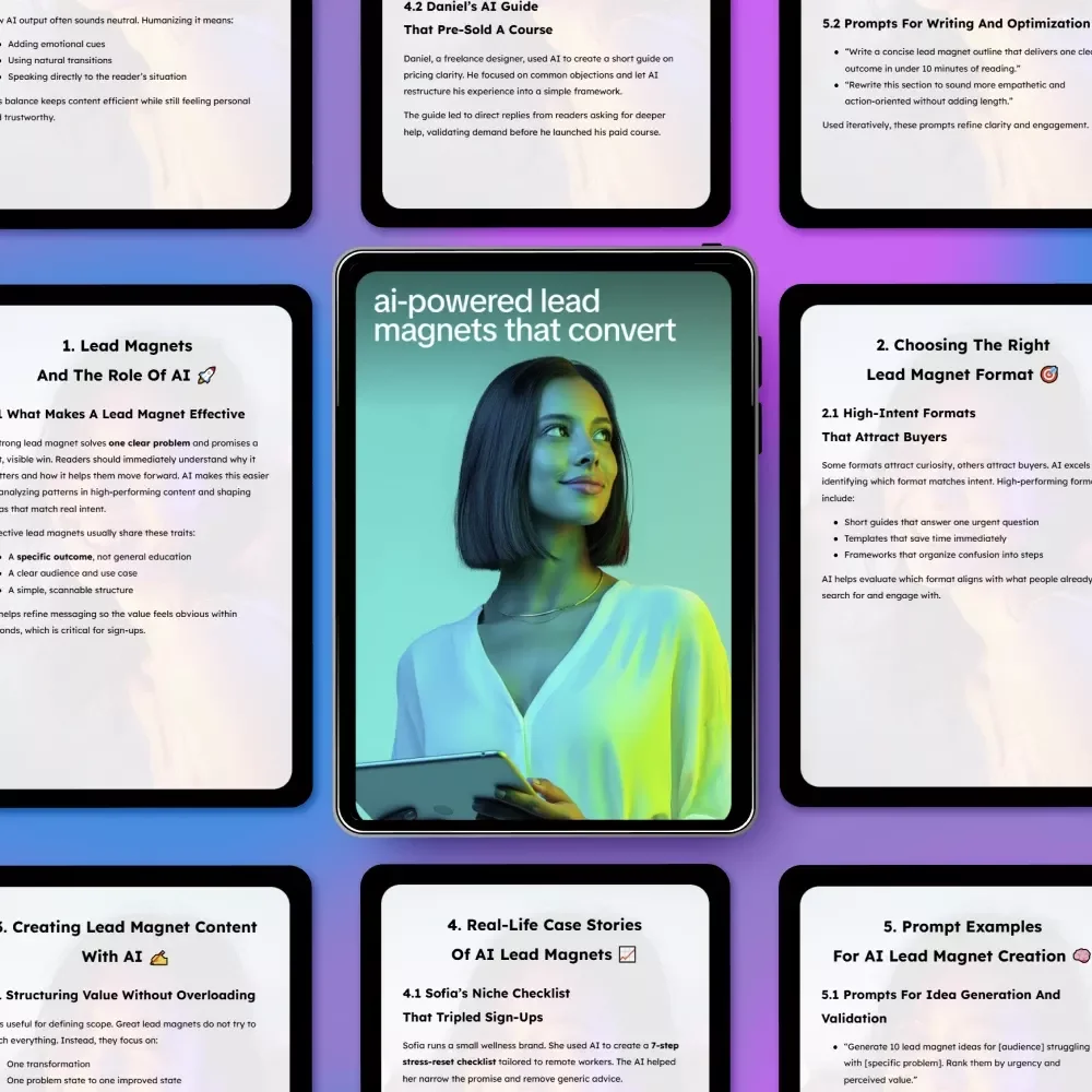 AI-Powered Lead Magnets That Convert | Ebook on ai for creating lead magnets, High-Converting Checklists, Guides & Prompts for Email List Growth