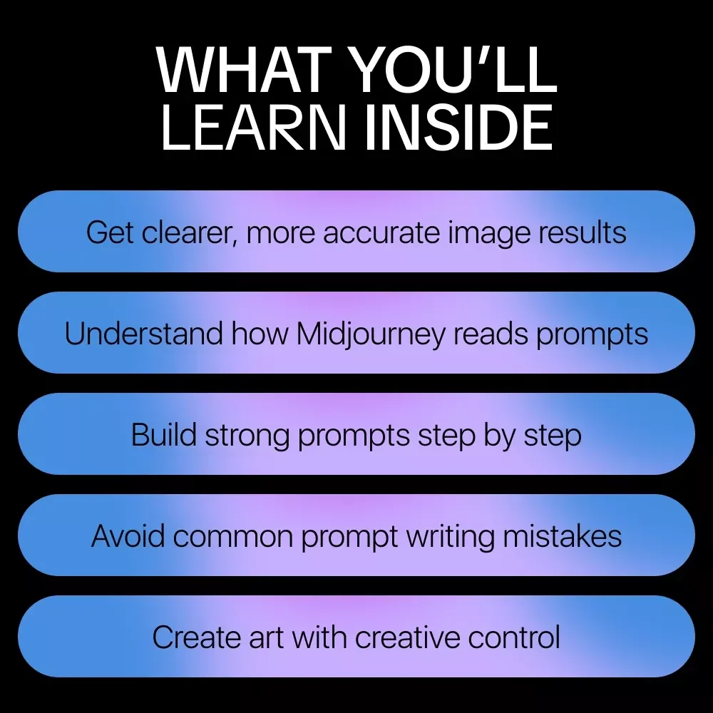 Prompt Like a Pro, See Like a Visionary – Midjourney Prompt Guide for Creators | Learn how to write a good midjourney prompt