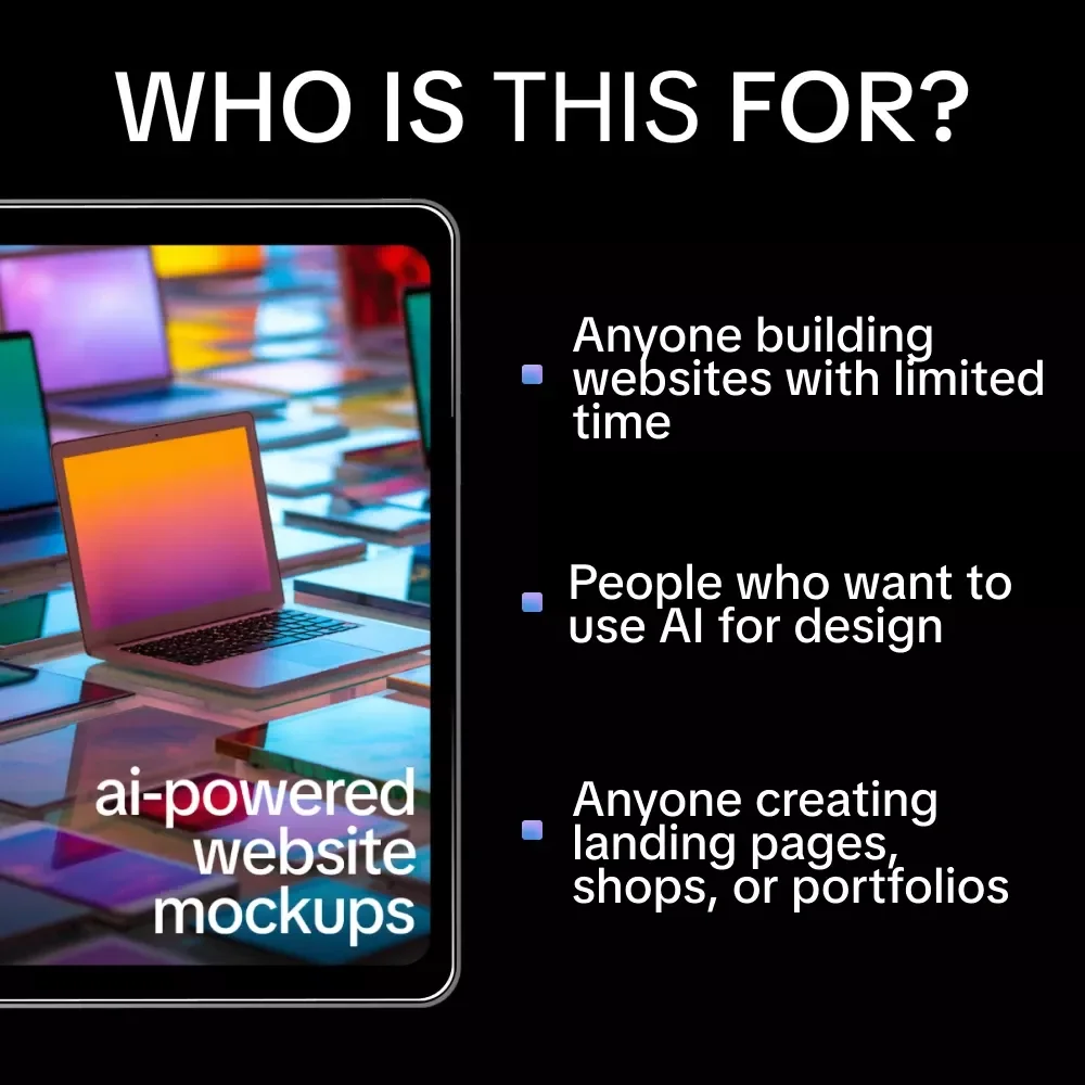 AI-Powered Website Mockups – AI Website Design Guide, UI UX Mockup eBook, Website Wireframe & Layout Generator for Designers & Entrepreneurs