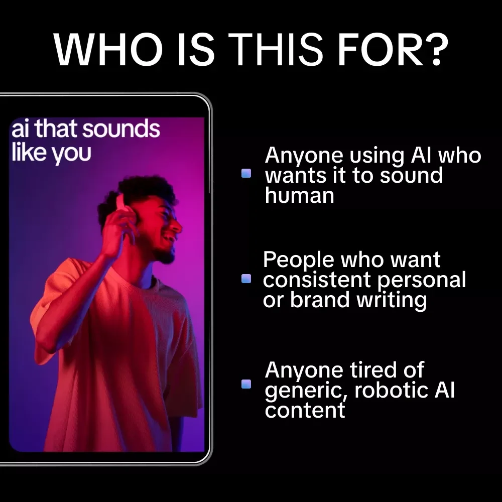 AI That Sounds Like You – Voice & Tone Writing Guide, AI Voice Matching eBook, Prompt Examples, Personal Brand Writing Toolkit