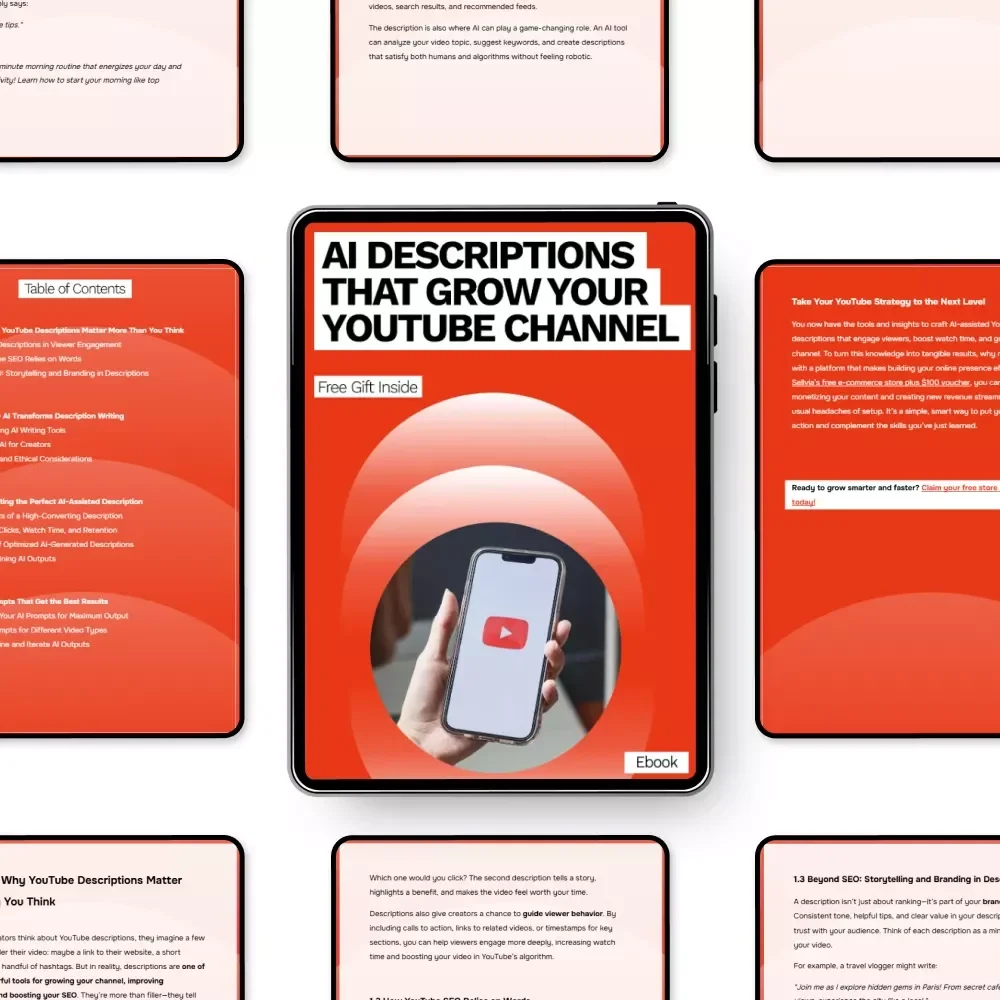 AI Descriptions That Grow Your YouTube Channel | Smart eBook Guide to AI for Writing YouTube Video Descriptions, YouTube SEO, Creator Growth & High-Converting Content