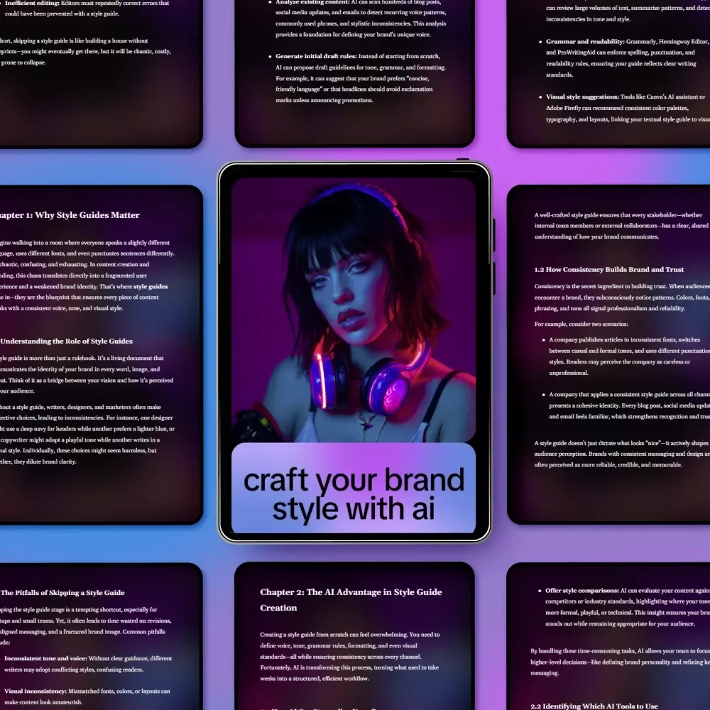 Craft Your Brand Style with AI | How to Build Style Guides with AI eBook for Creators, Coaches & Digital Brands