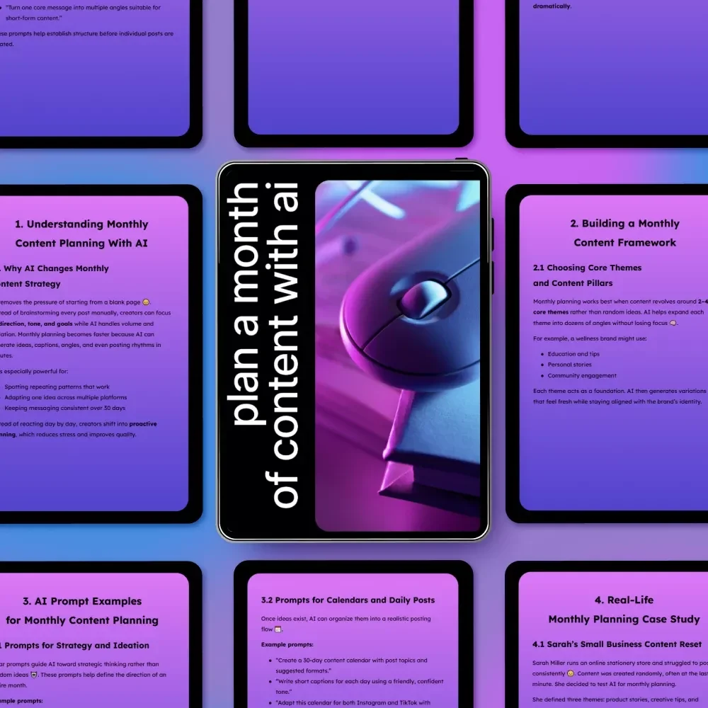 Plan a Month of Content With AI – Simple Guide on how to plan a month of content with ai for Creators, Coaches & Small Businesses