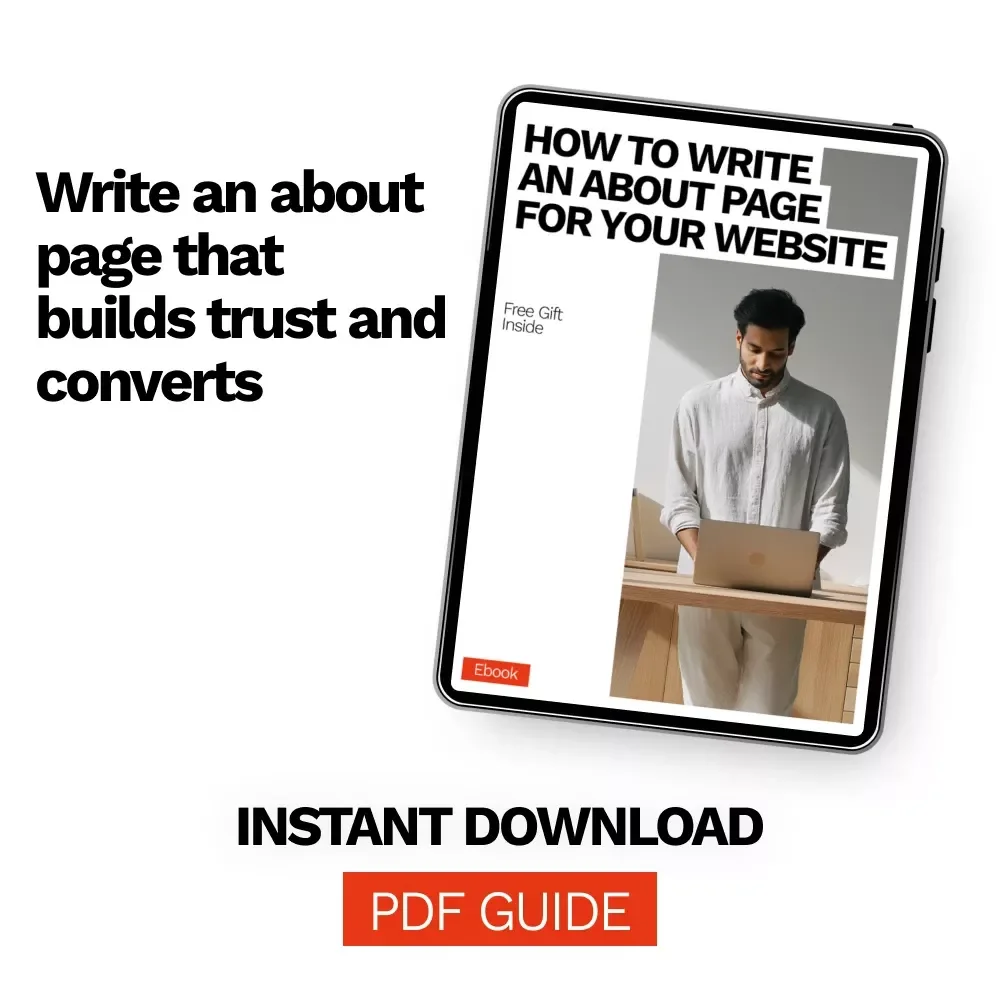 How to Write an About Page for Your Website – Website Copywriting Guide, About Us Page Template, Small Business Branding eBook