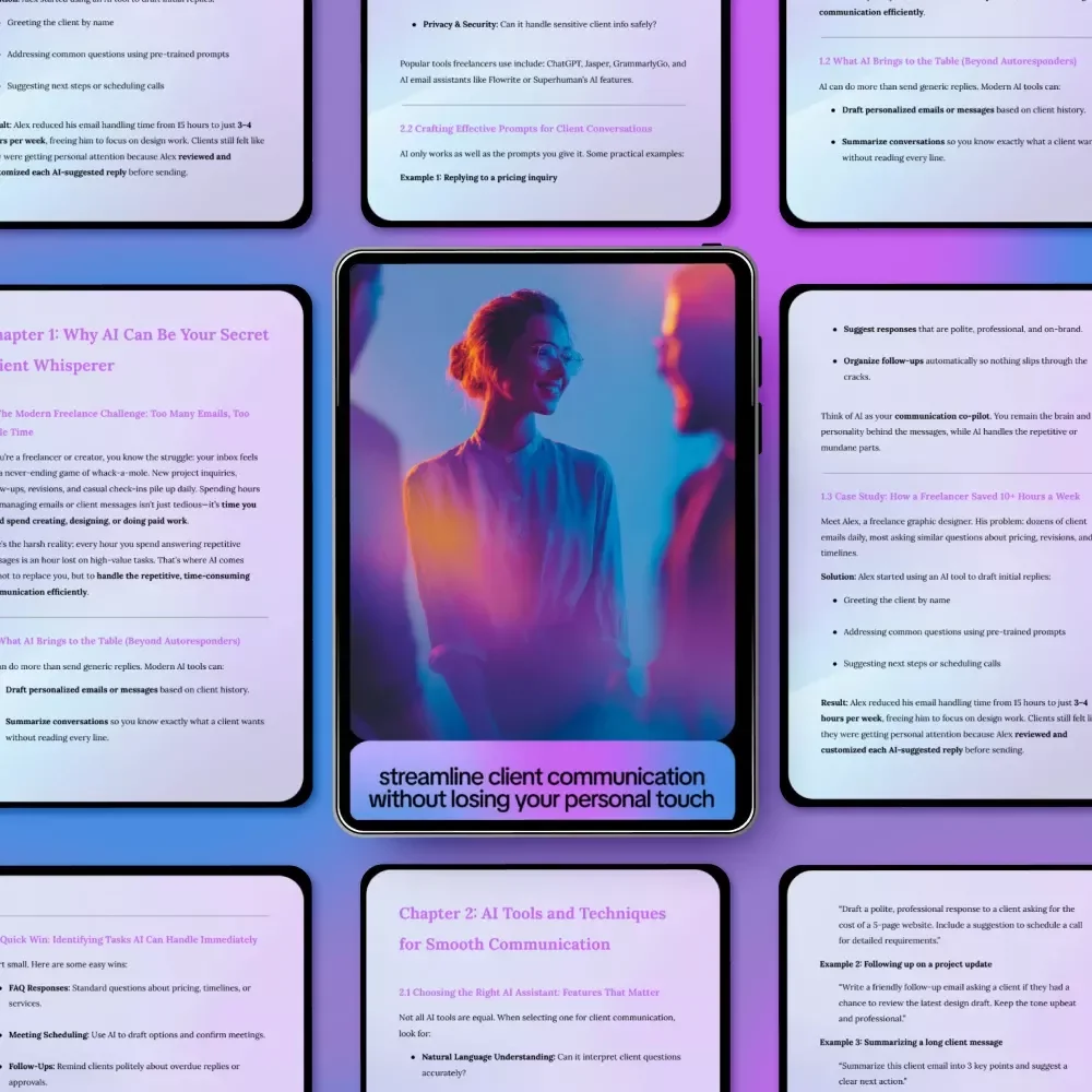 Streamline Client Communication Without Losing Your Personal Touch | AI to Handle Client Communication Efficiently | Freelance Workflow Guide | Digital Download