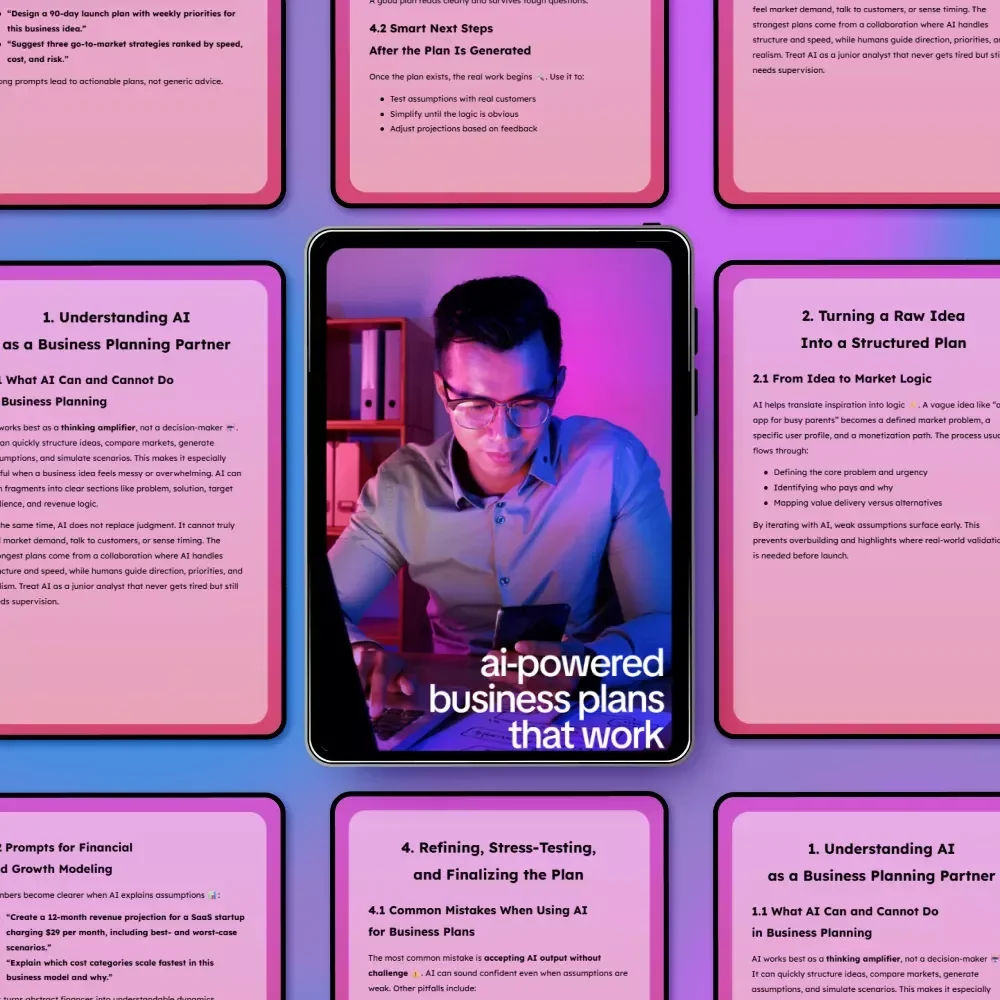 AI-Powered Business Plans That Work – Smart Guide Using ai to create a business plan, Startup Strategy, Market Research & Growth Planning