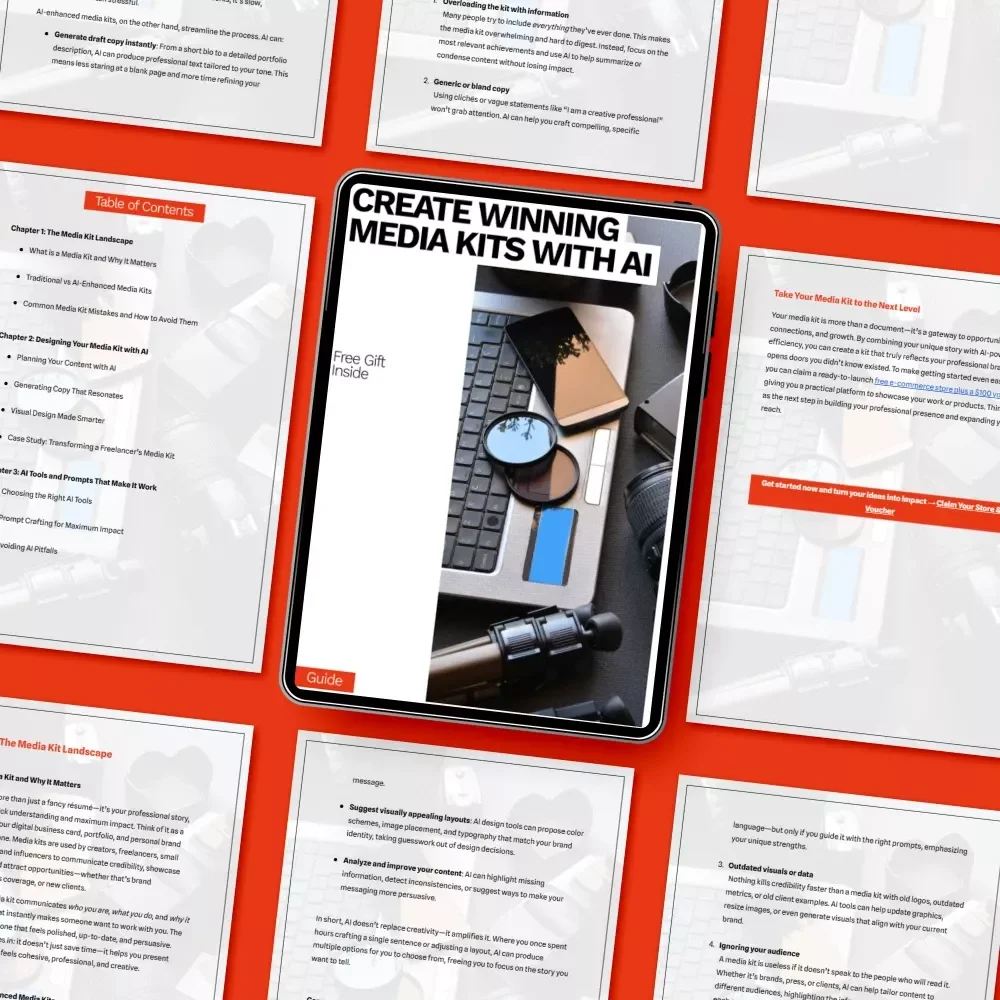Create Winning Media Kits with AI | Digital Guide for ai for creating a media kit | Smart PR, Influencer & Freelancer Media Kit Blueprint