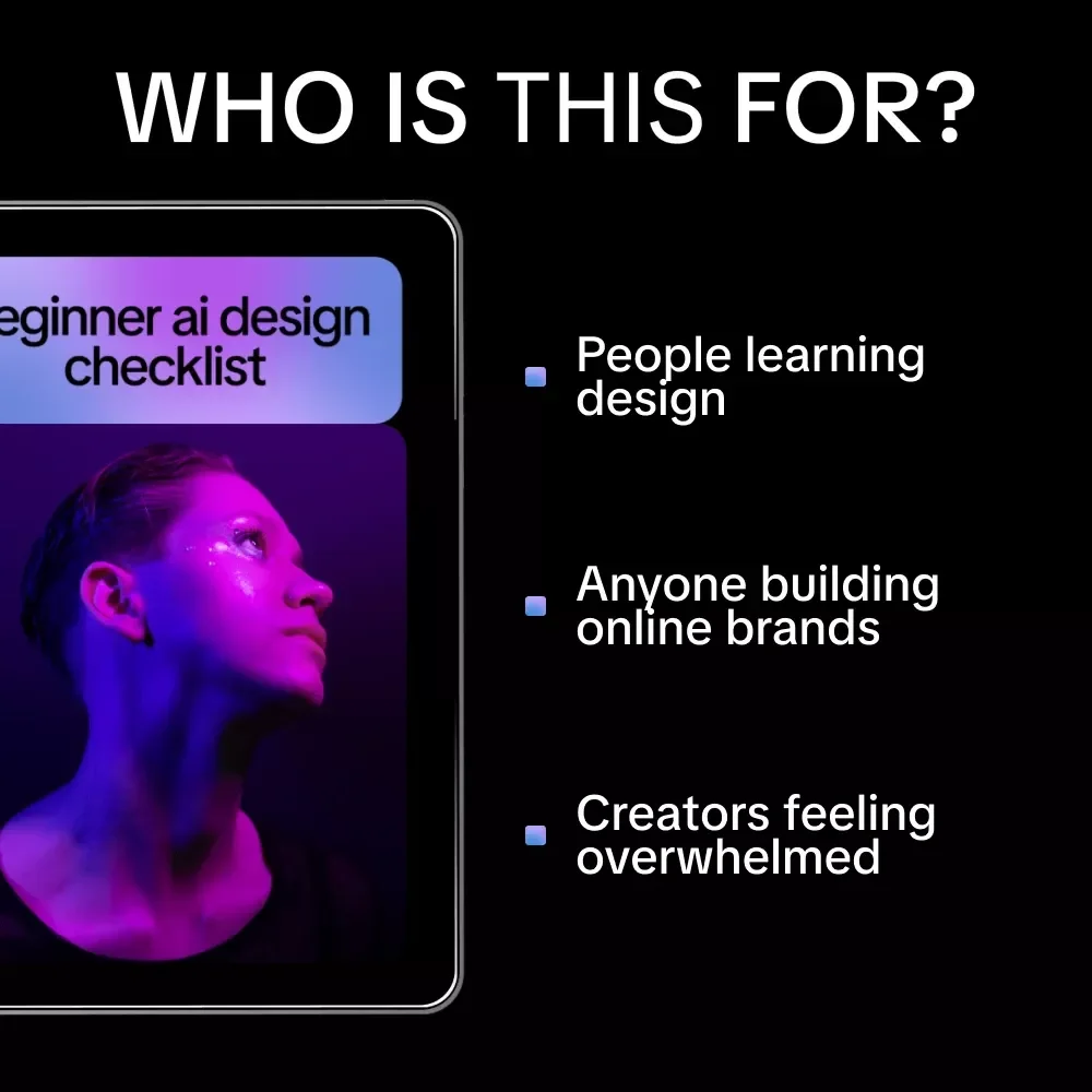 Beginner AI Design Checklist | Easy Visual Design Guide for Creators & Side Hustlers | best ai for graphic design beginners