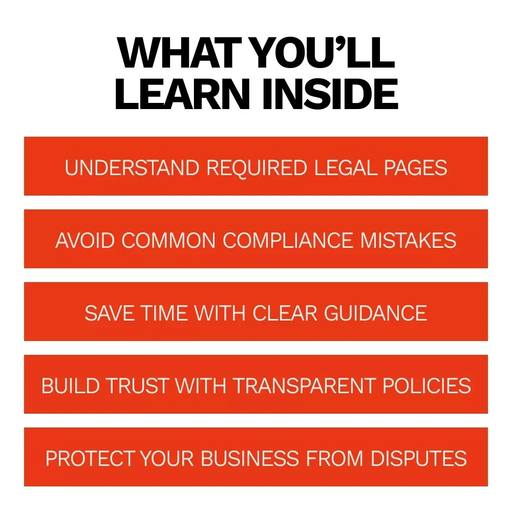 Website Legal Pages Made Simple | Website Legal Pages Templates, Privacy Policy, Terms & Conditions, Cookie Policy, Disclaimer & Refund Policy Guide for Online Businesses