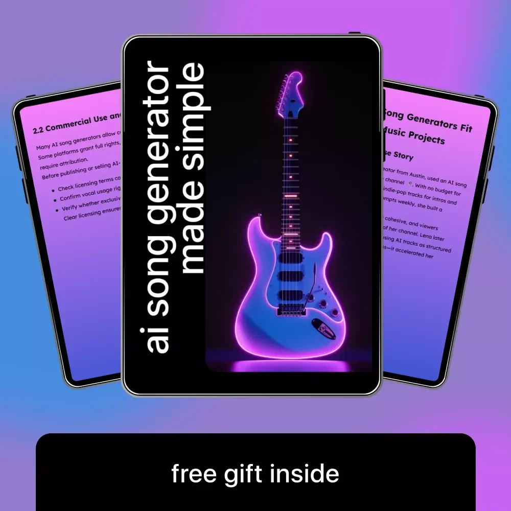 AI Song Generator Made Simple | Beginner-Friendly AI Music Creation Guide, Songwriting Prompts, Lyrics & Instrumental Workflow eBook