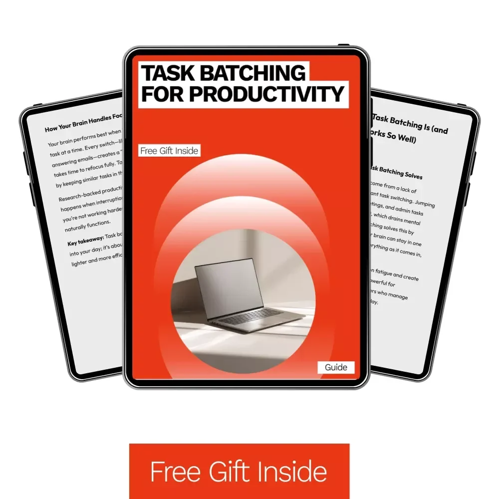 Task Batching for Productivity – Digital Guide to Focus, Time Blocking & Smarter Workflows | Printable eBook & Productivity Download