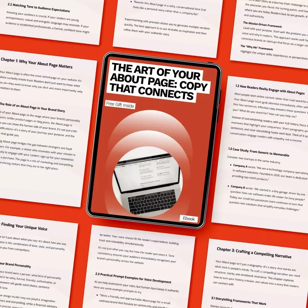 The Art of Your About Page: Copy That Connects | eBook Guide to Copywriting for Your About Page, Brand Storytelling & Voice Development