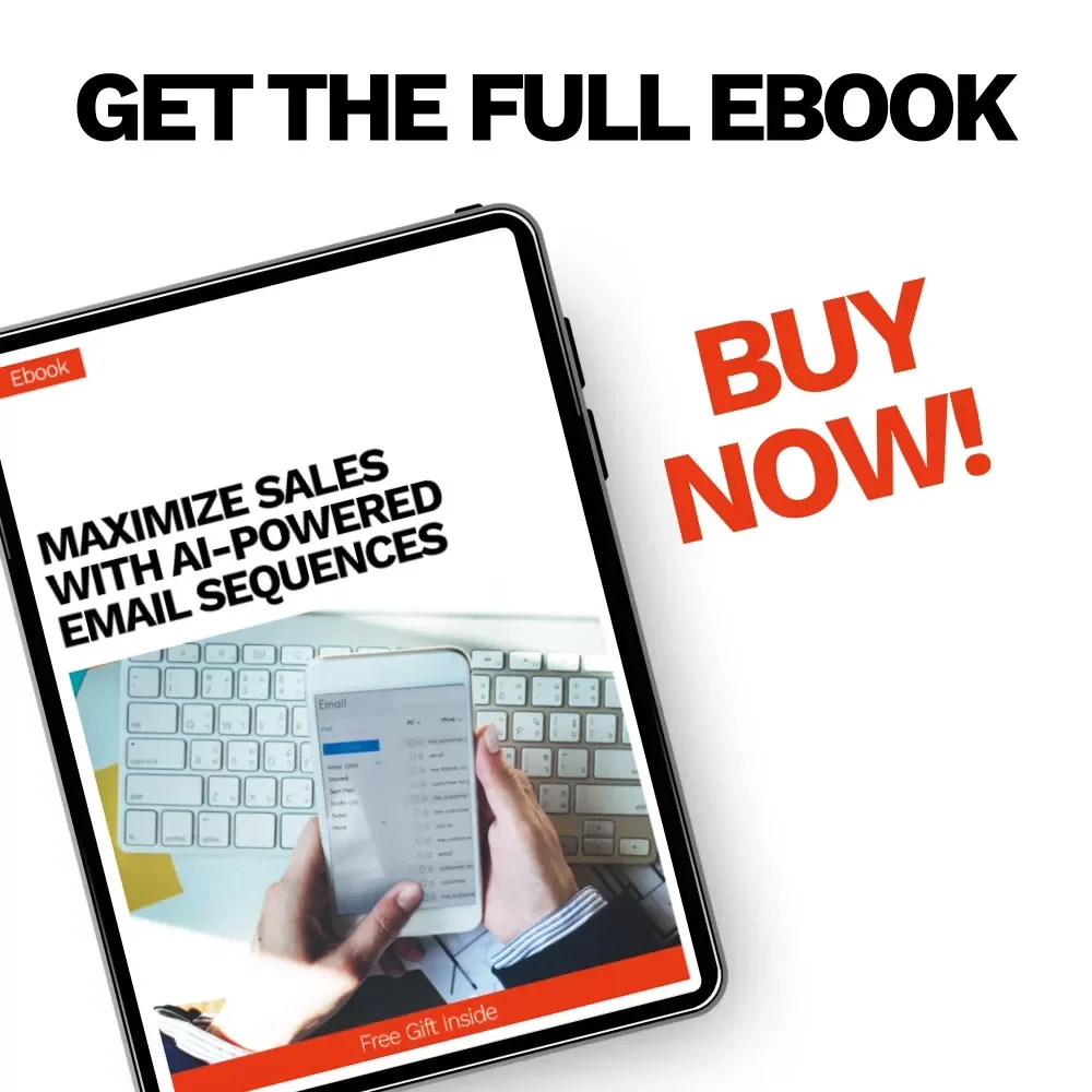Maximize Sales with AI-Powered Email Sequences – Ebook Guide to ai for generating upsell email sequences for Online Businesses & Marketers