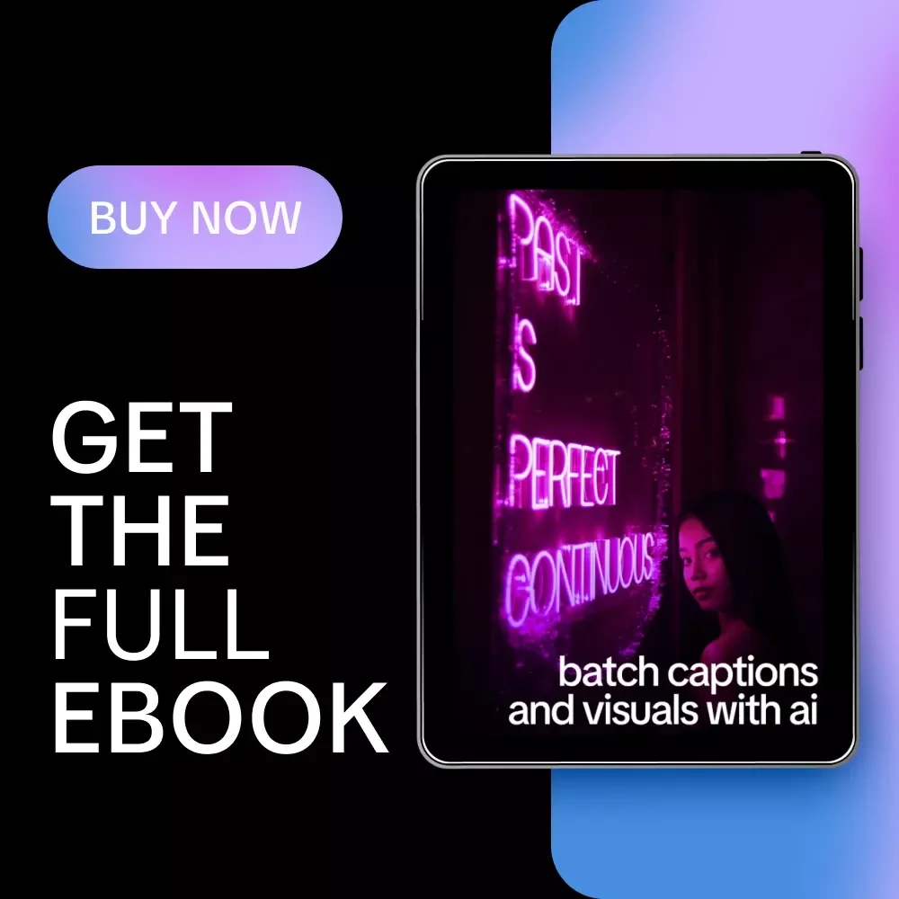 Batch Captions and Visuals With AI – Ebook for ai to batch create captions and graphics, Social Media Content Workflow Guide, Digital Download