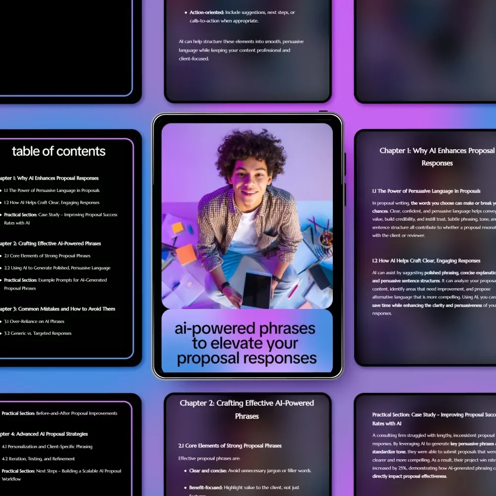 AI-Powered Phrases to Elevate Your Proposal Responses | Proposal Writing Guide, AI Prompt eBook, Digital Download for Winning RFPs