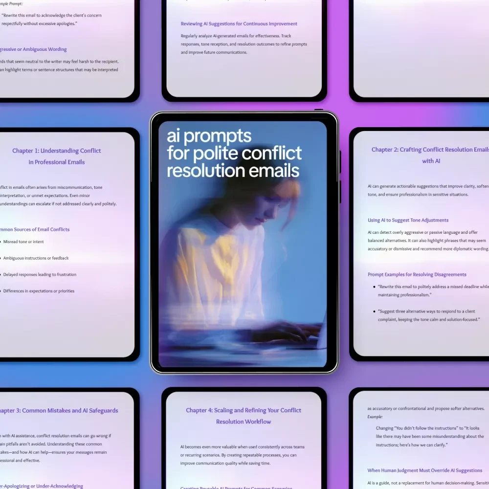 AI Prompts for Polite Conflict Resolution Emails – Professional Email Writing Guide, Workplace Communication Toolkit, Digital Download