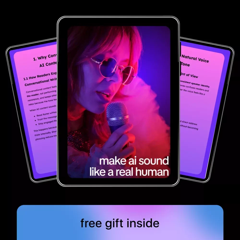 Make AI Sound Like a Real Human: The Ultimate Guide on How to Make AI Content Sound Conversational eBook for Writers, Marketers, and Content Creators