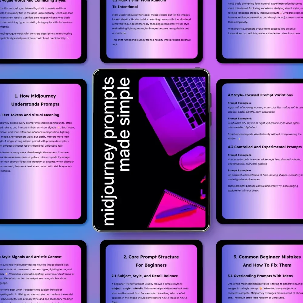 Midjourney Prompts Made Simple: Beginner’s Guide to Midjourney Prompts for Beginners eBook