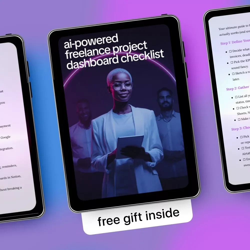 AI-Powered Freelance Project Dashboard Checklist | ai to set up a freelance project dashboard | Digital Download for Freelancers & Creators