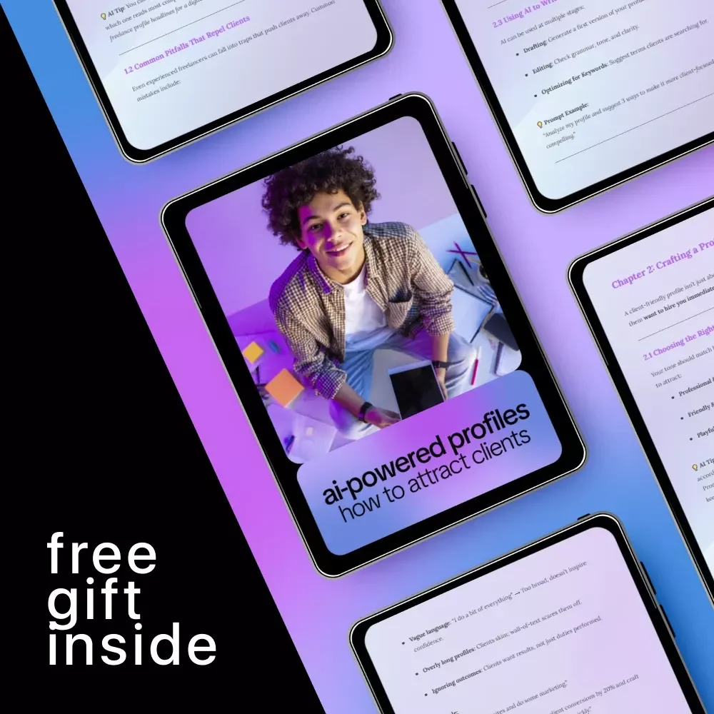 AI-Powered Profiles: How to Attract Clients | Smart Guide Using ai to write a freelance profile that attracts clients | Digital Download for Freelancers
