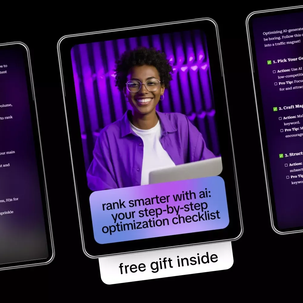 Rank Smarter with AI: Your Step-by-Step Optimization Checklist | How to Optimize AI Content for Search Engines, SEO Content Planner, Digital Marketing Download