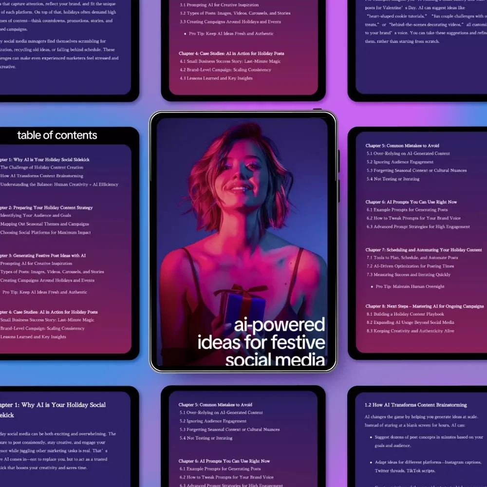 AI-Powered Ideas for Festive Social Media – The Ultimate eBook for AI Help for Holiday Social Post Ideas