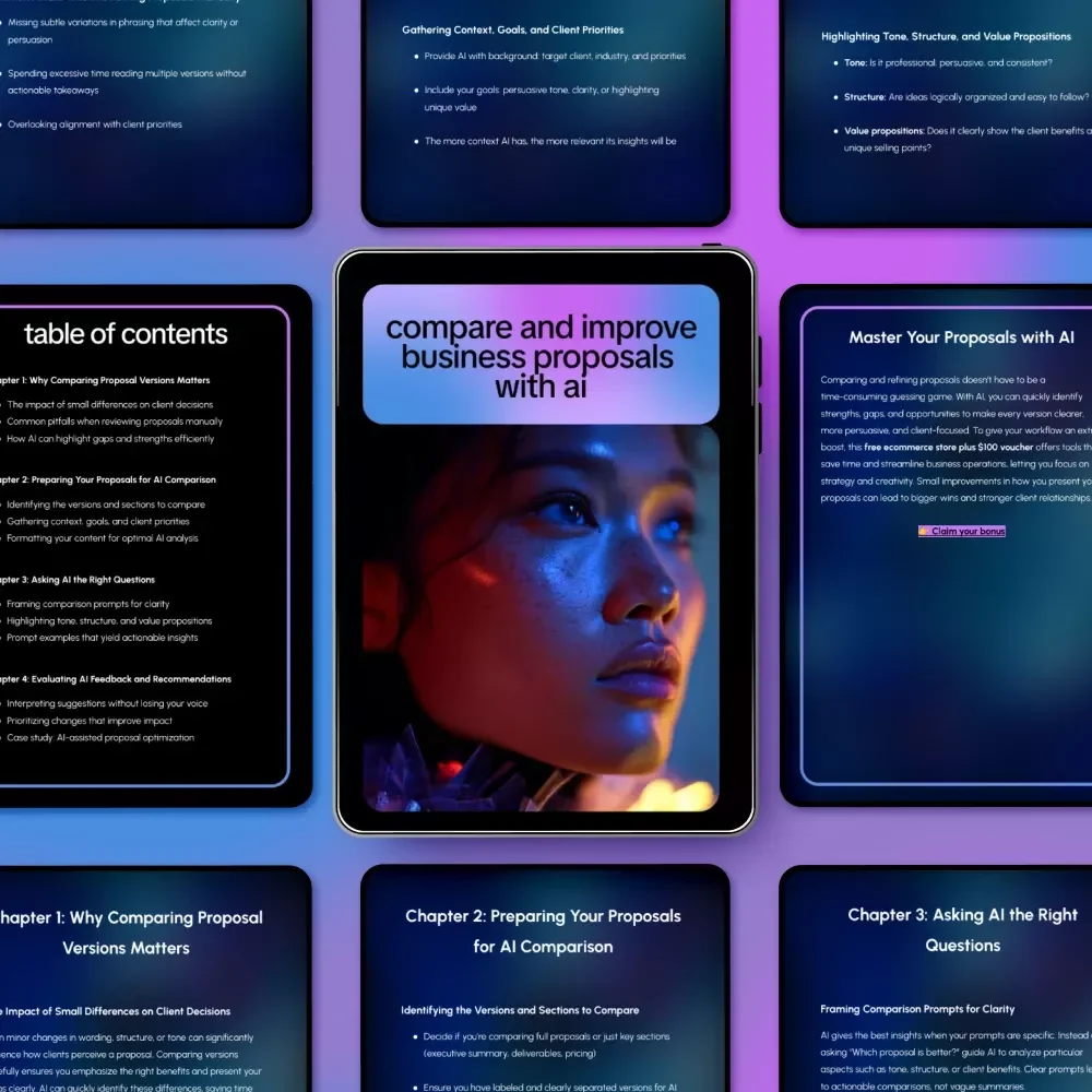 Compare and Improve Business Proposals with AI – eBook Guide on How to Ask AI to Compare Proposal Versions for Smarter, Faster Proposal Optimization
