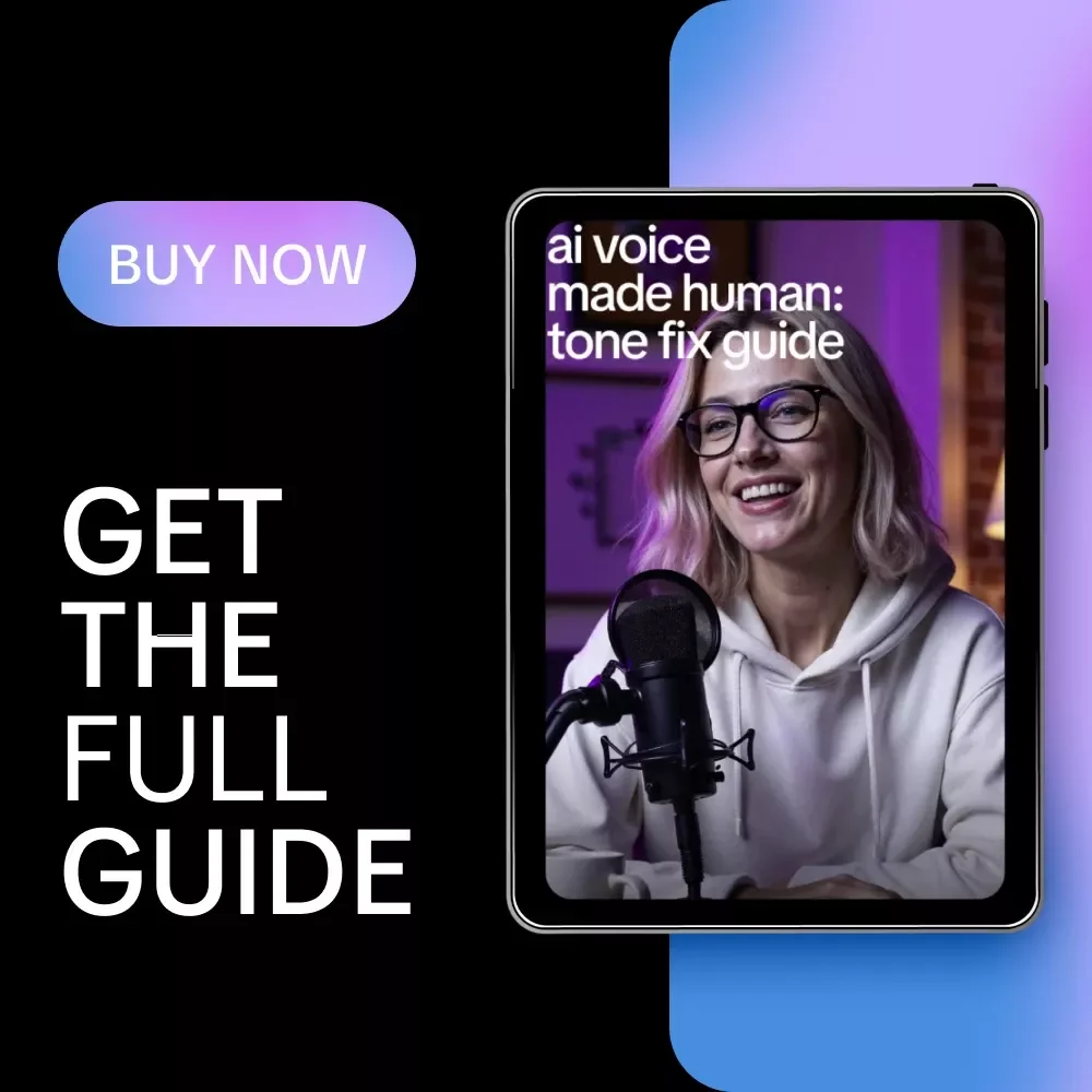 AI Voice Made Human: Tone Fix Guide – How to Fix AI Writing Tone Mistakes, Practical AI Editing Tips & Prompts for Engaging Copy