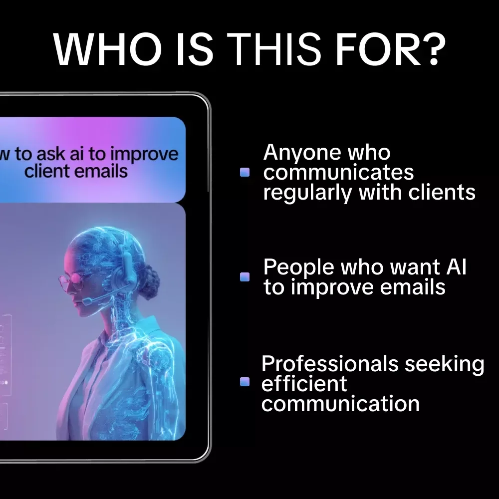 How to Ask AI to Improve Client Emails | Digital Guide, eBook & Checklist for Better Email Writing, AI Prompting Tips, Professional Client Communication