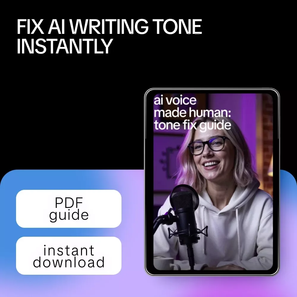 AI Voice Made Human: Tone Fix Guide – How to Fix AI Writing Tone Mistakes, Practical AI Editing Tips & Prompts for Engaging Copy
