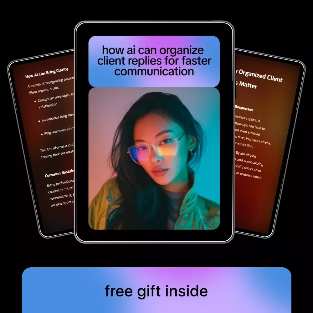 How AI Can Organize Client Replies for Faster Communication – Digital Guide, eBook, Checklist for Streamlined Client Management, Email Organization, and Productivity Boost