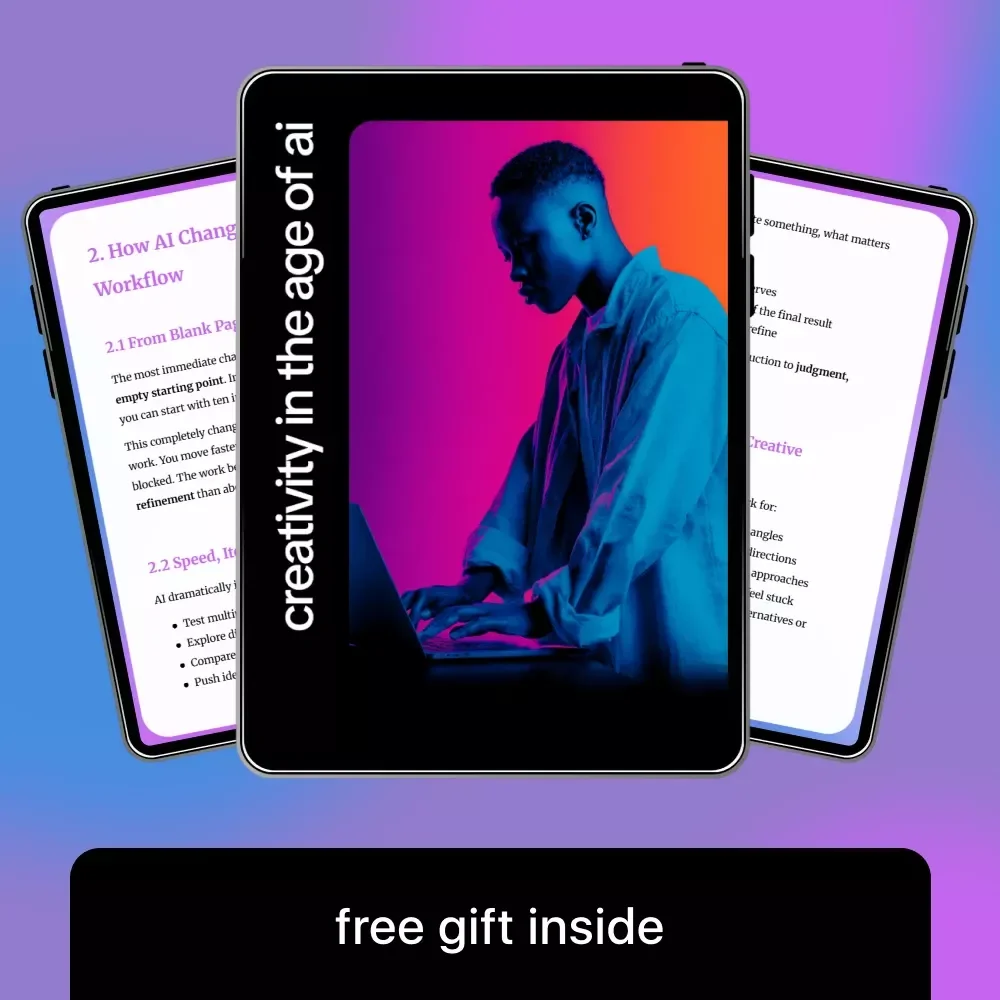 Creativity in the Age of AI: Digital Download Guide, eBook & Checklist for Enhancing Human Creativity, AI Workflow Strategies, and Creative Productivity