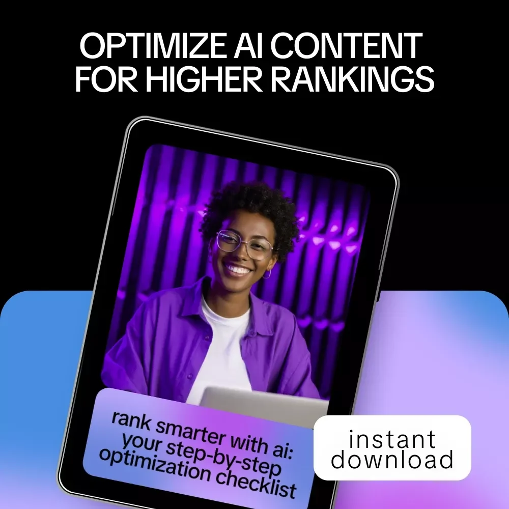 Rank Smarter with AI: Your Step-by-Step Optimization Checklist | How to Optimize AI Content for Search Engines, SEO Content Planner, Digital Marketing Download