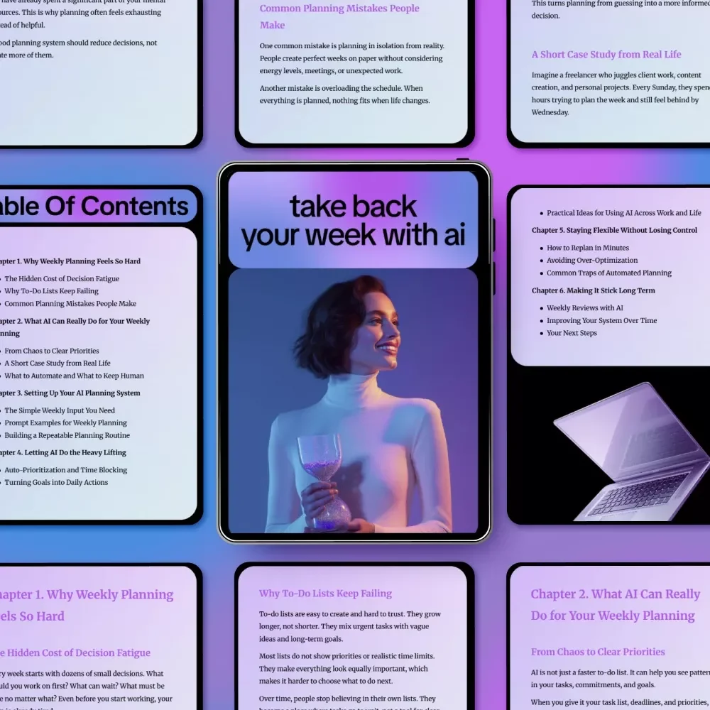 Take Back Your Week with AI: How AI Can Automate Weekly Planning Tasks for Stress-Free Productivity | eBook, Guide, Checklist