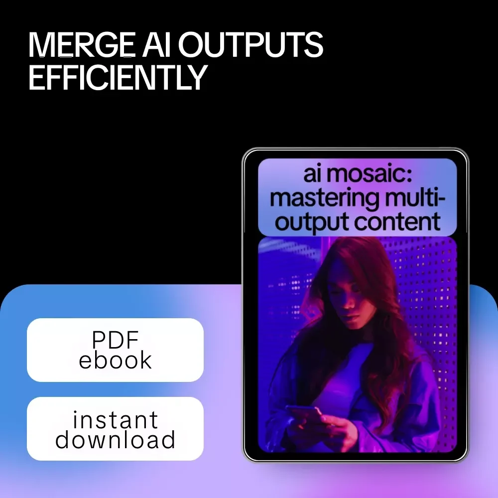 AI Mosaic: Mastering Multi-Output Content – The Ultimate eBook on How to Merge Multiple AI Outputs Cleanly for Marketing, Writing, and Research