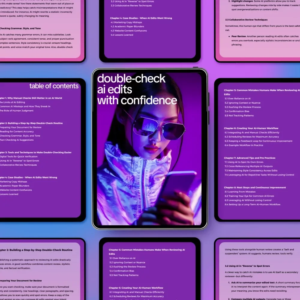 Double-Check AI Edits with Confidence: Essential eBook Guide with Practical Tips to Double Check AI Edits Manually for Flawless Content