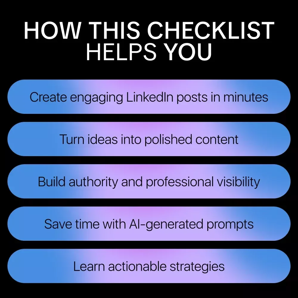 LinkedIn Content Magic with AI – Ultimate AI Post Generator for LinkedIn Checklist