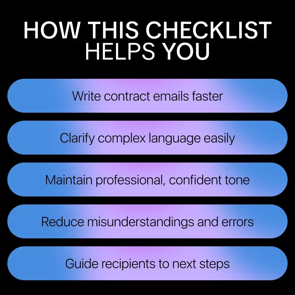 AI Techniques for Writing Contract Emails – Digital Guide, eBook, Checklist for Clear, Professional Contract Communication