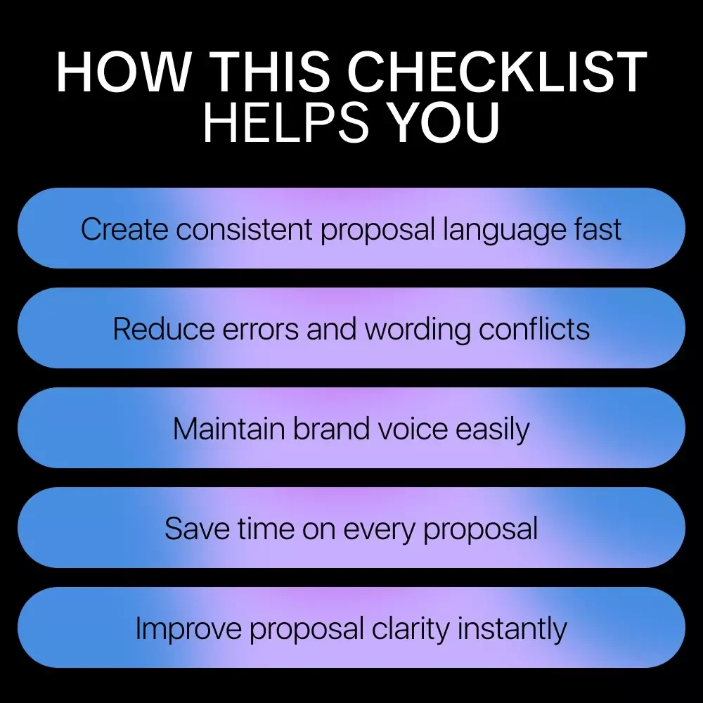 AI-Powered Ways to Standardize Proposal Wording | Professional Checklist for Consistent, Client-Ready Proposals | Smart Systems for Teams Using ways ai can standardize proposal wording