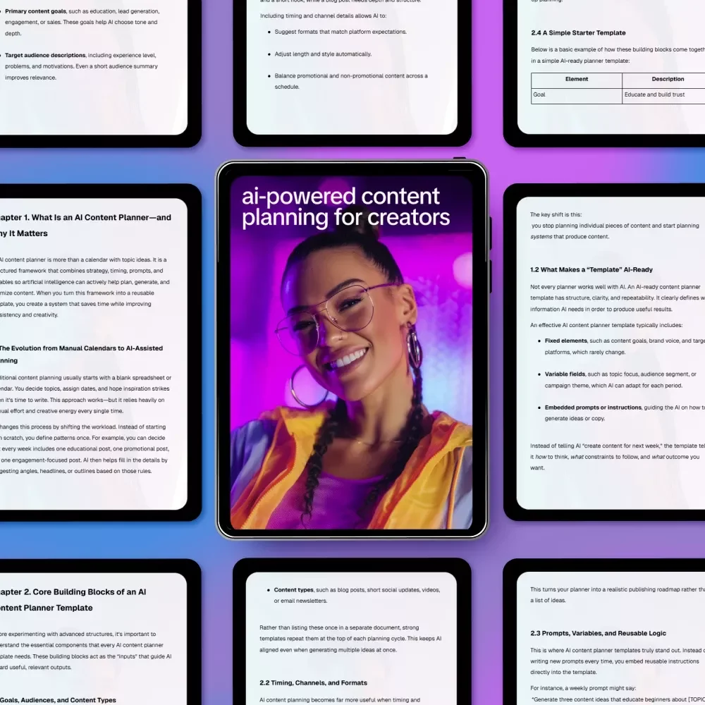 AI-Powered Content Planning for Creators | Ebook Guide with Proven ways to make ai content planner templates for Growth, Consistency & Scale