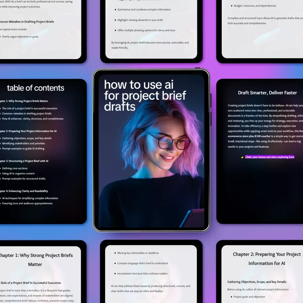 How to Use AI for Project Brief Drafts | Step-by-Step eBook Guide to Creating Clear, Structured, and Effective Project Briefs