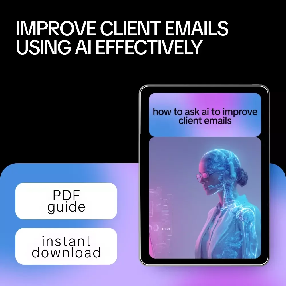 How to Ask AI to Improve Client Emails | Digital Guide, eBook & Checklist for Better Email Writing, AI Prompting Tips, Professional Client Communication