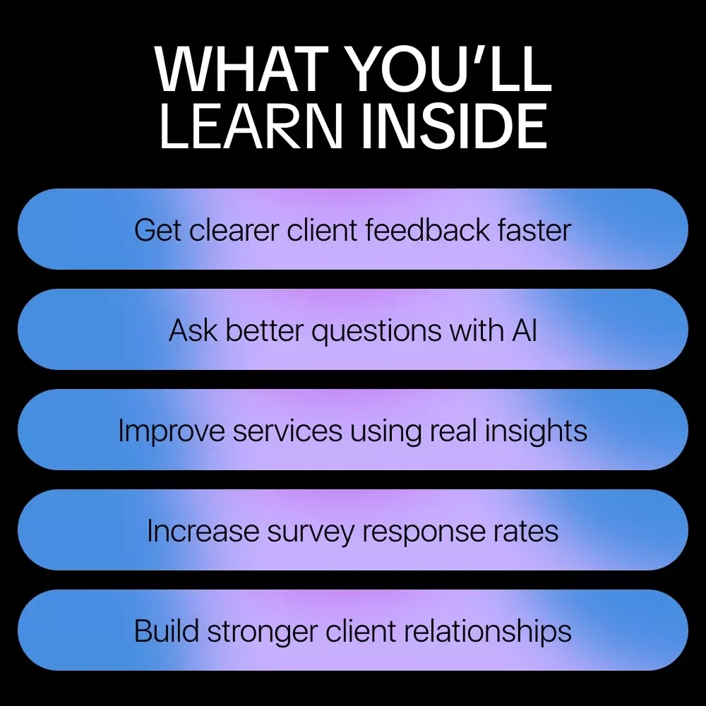 Crafting Client Survey Questions That Deliver Insights | AI to Create Client Feedback Survey Questions Guide for Freelancers & Creatives