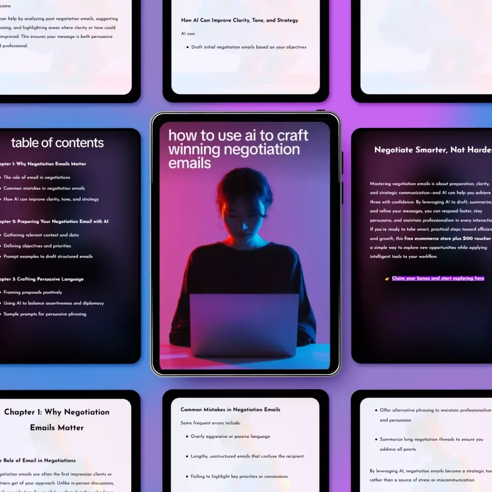 How to Use AI to Craft Winning Negotiation Emails | Practical Ebook on ways to use ai for negotiation emails for Business, Freelancers & Professionals