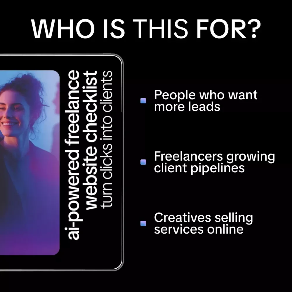 AI-Powered Freelance Website Checklist: Turn Clicks into Clients | Digital Download for ai to optimize your freelance website for leads | Freelancers, Creatives & Consultants