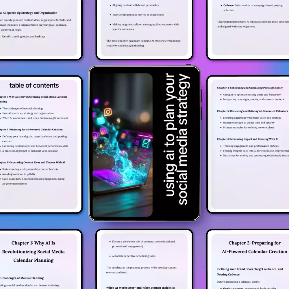 Using AI to Plan Your Social Media Strategy: AI to Plan a Social Media Calendar eBook for Streamlined Content Planning